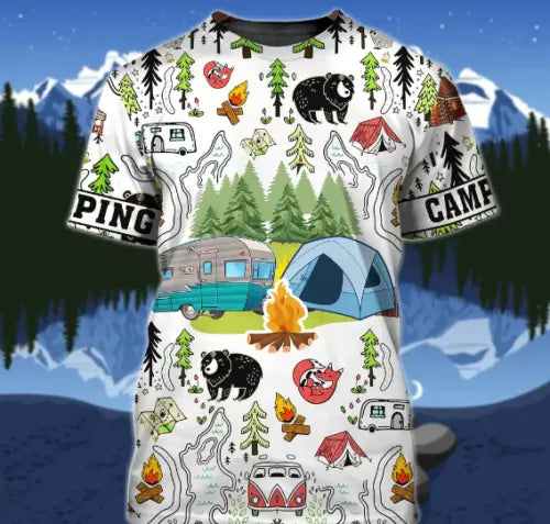 Beautiful 3D Camping T Shirt, Cool Summer Camping Shirt