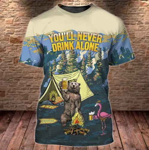 Camping Drink You Never Drink Alone 3D Tshirt